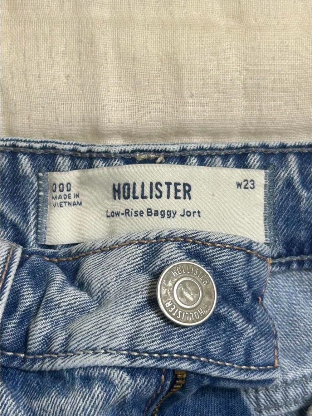 Hollister Low Rise Baggy Jorts W23 Y2K Light Wash Denim Shorts